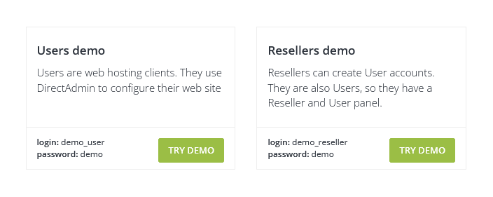 Direct Admin Demo